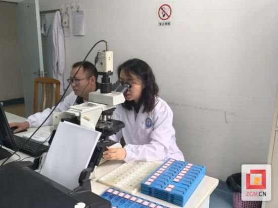 自貢醫(yī)療幫扶隊隊員余玲正在看病理切片 自貢醫(yī)療幫扶隊隊員余玲正在看病理切片